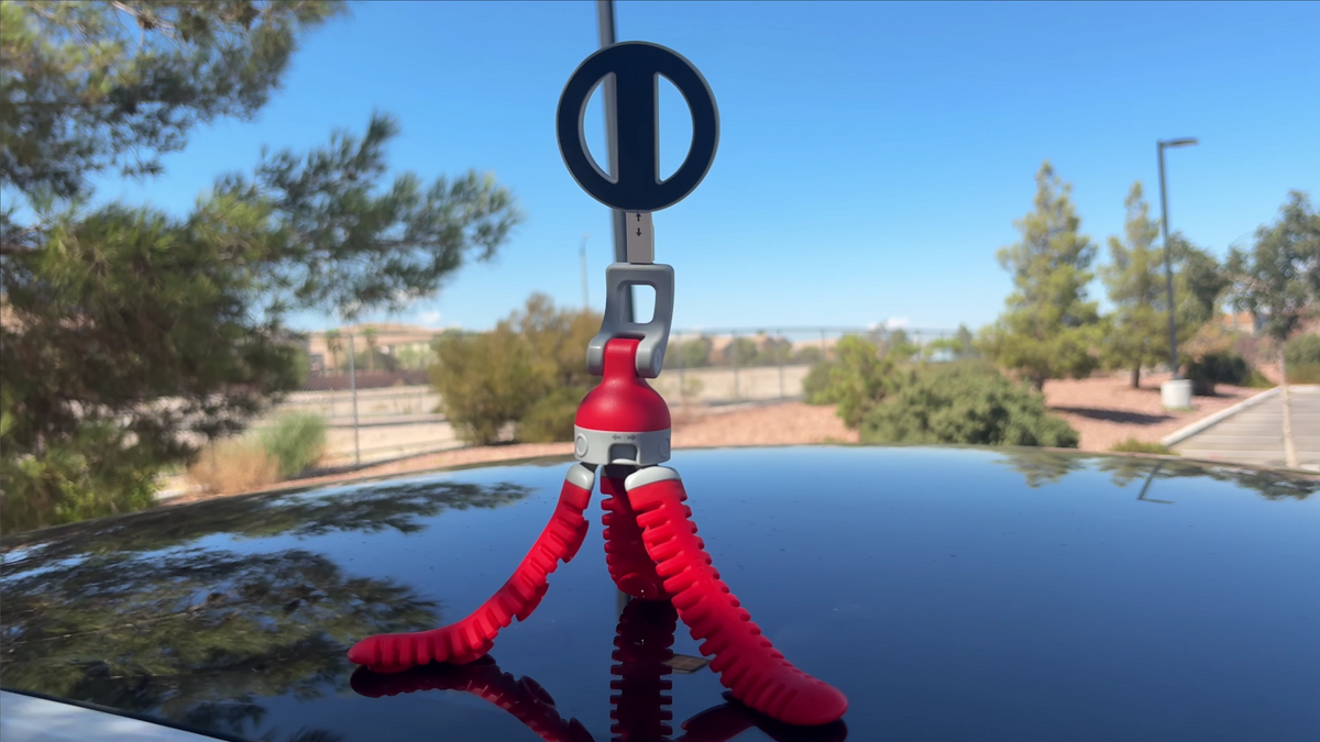 Film Your Tesla While Parked With a Compact Phone Tripod